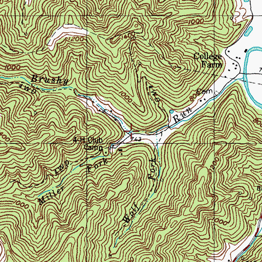 Topographic Map of Miller Fork, KY