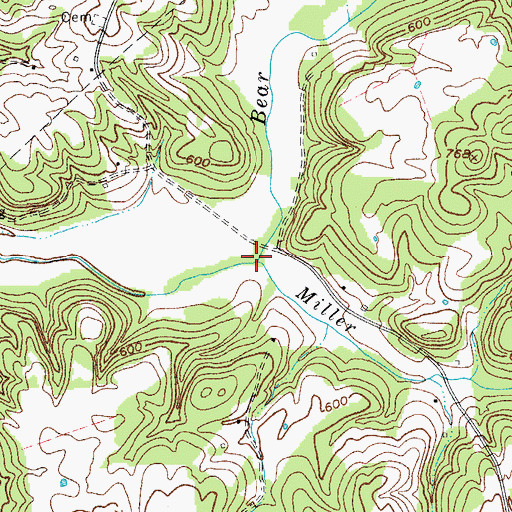 Topographic Map of Miller Fork, KY