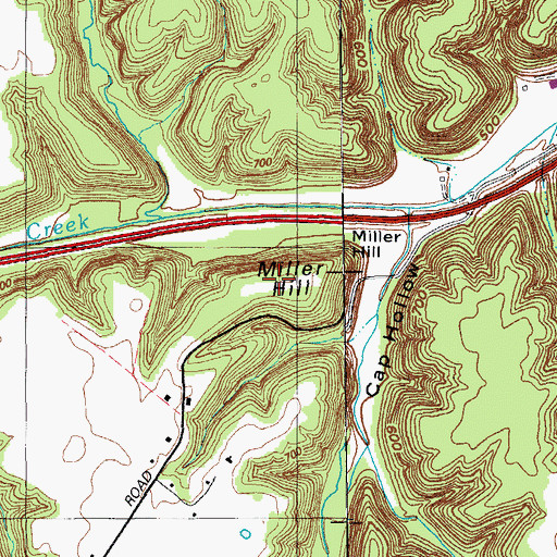 Topographic Map of Miller Hill, KY