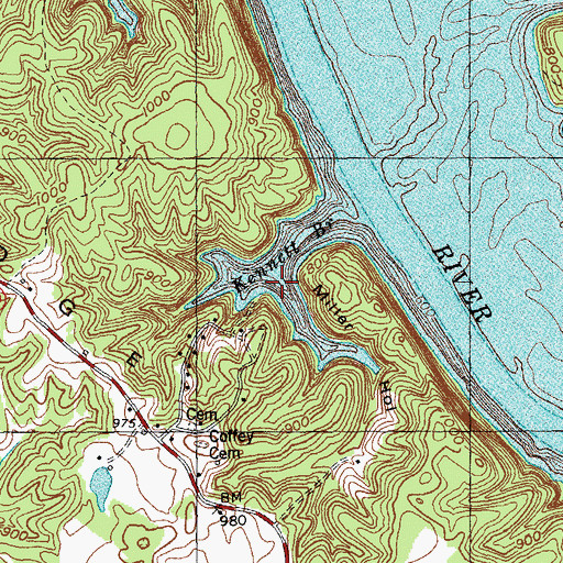 Topographic Map of Miller Hollow, KY