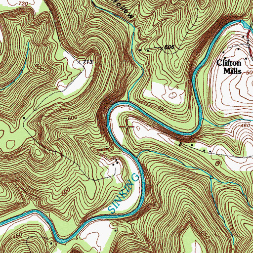 Topographic Map of Miller Hollow, KY