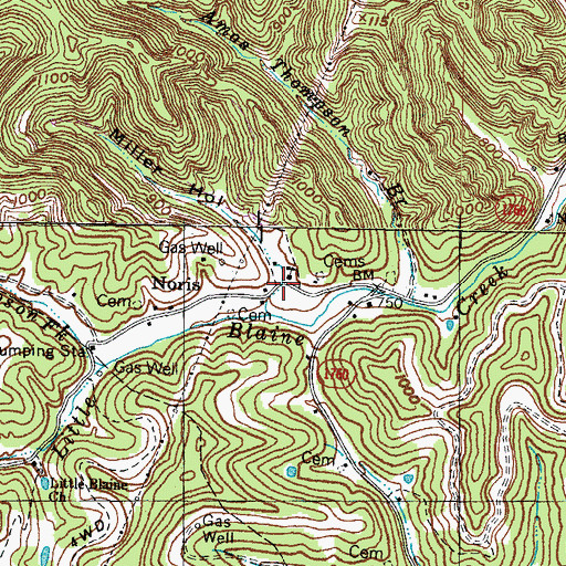 Topographic Map of Miller Hollow, KY