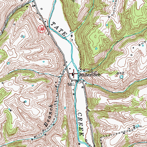 Topographic Map of Miller School, KY