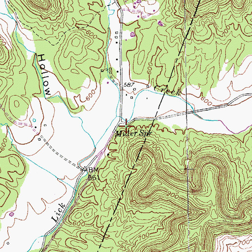 Topographic Map of Miller Spring, KY