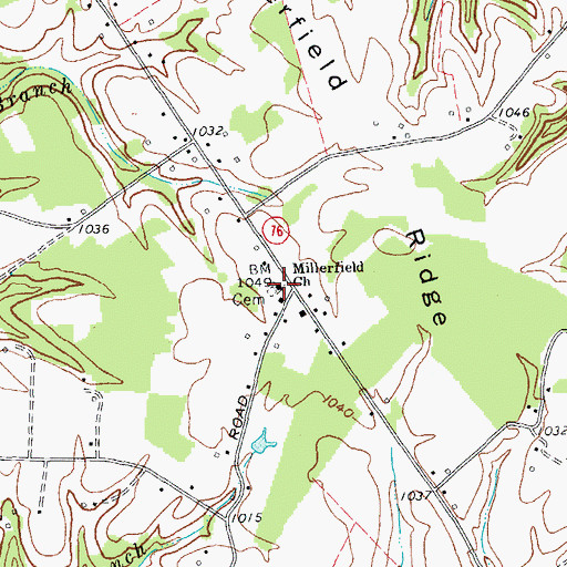 Topographic Map of Millerfield Church, KY