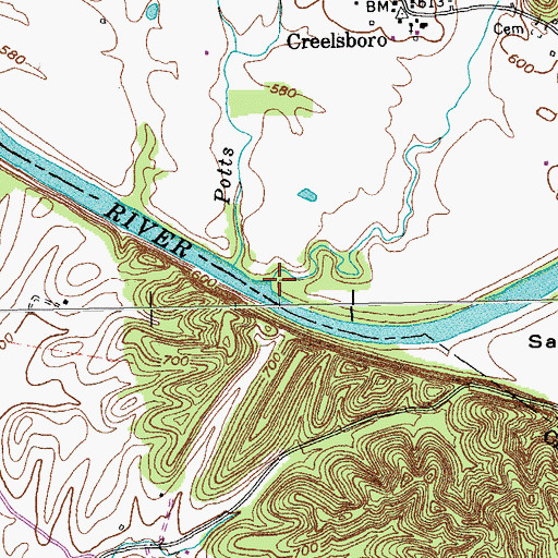 Topographic Map of Millers Creek, KY