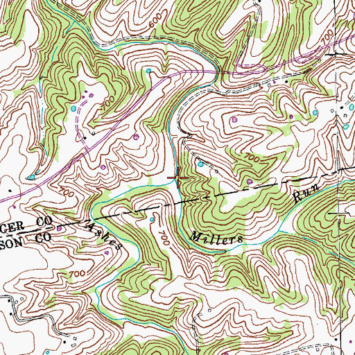 Topographic Map of Millers Run, KY