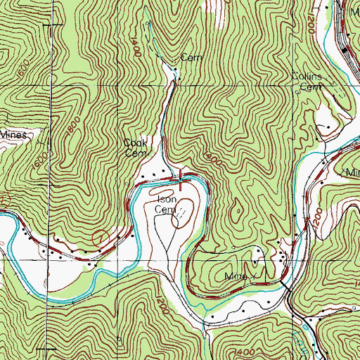 Topographic Map of Millstone Branch, KY