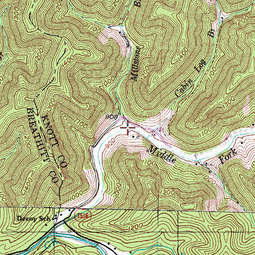 Topographic Map of Millstone Branch, KY