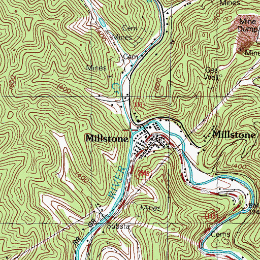 Topographic Map of Millstone Creek, KY