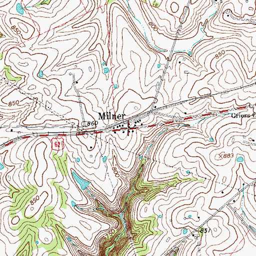Topographic Map of Milner, KY