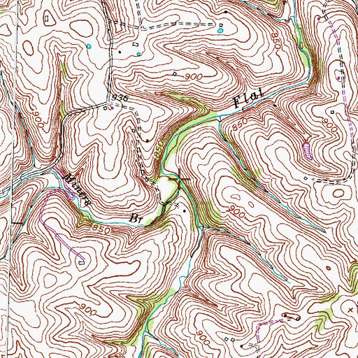 Topographic Map of Miners Branch, KY
