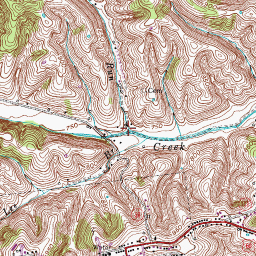 Topographic Map of Minks Run, KY