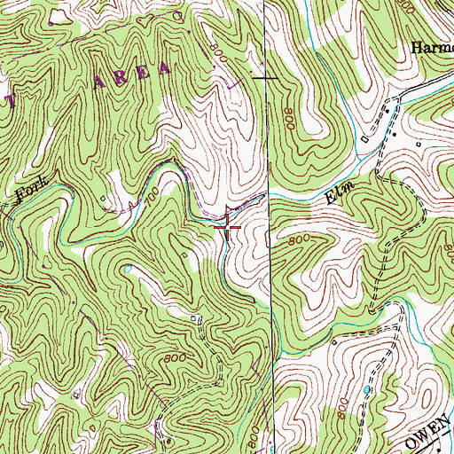 Topographic Map of Minors Creek, KY