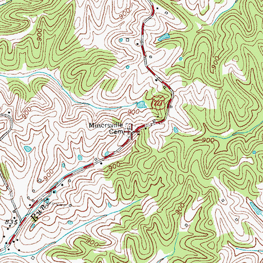Topographic Map of Minorsville Cemetery, KY