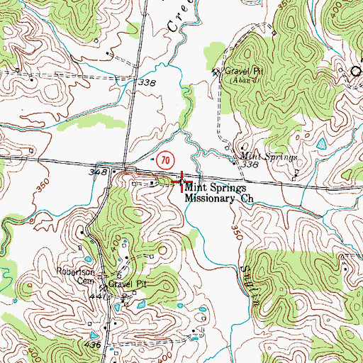 Topographic Map of Mint Springs Missionary Church, KY