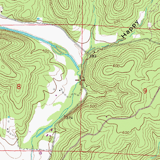 Topographic Map of Happy Valley, AR