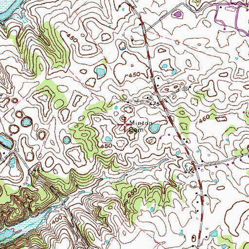 Topographic Map of Minton Cemetery, KY