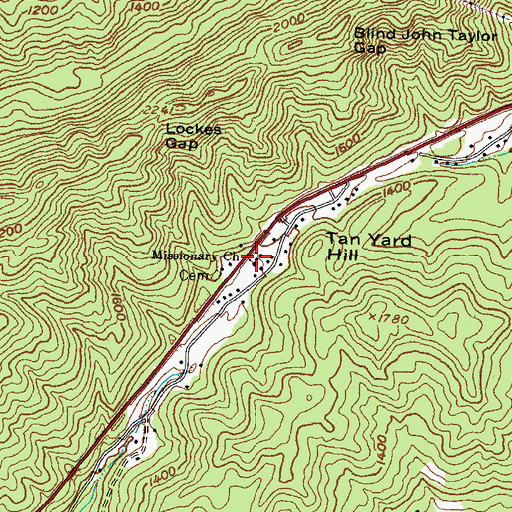 Topographic Map of Missionary Church, KY