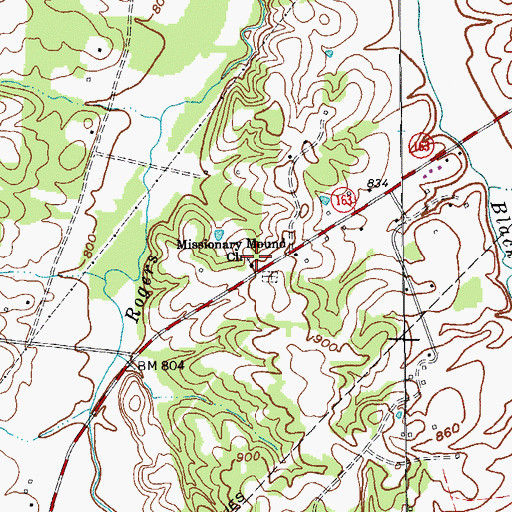 Topographic Map of Missionary Mound Church, KY