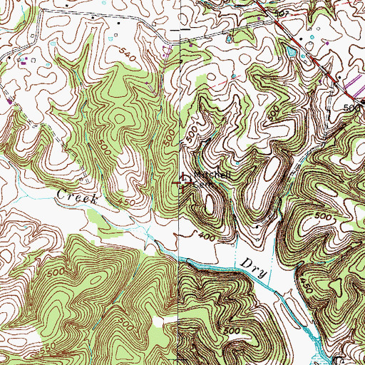 Topographic Map of Mitchell Cemetery, KY