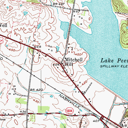 Topographic Map of Mitchell Hill, KY