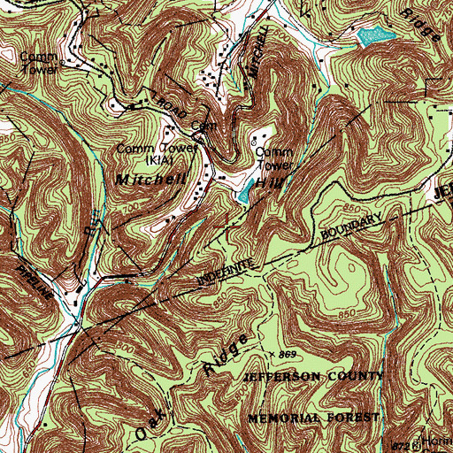 Topographic Map of Mitchell Hill, KY