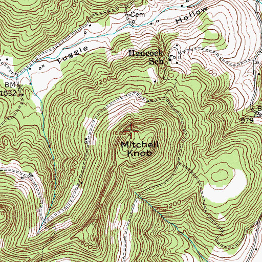 Topographic Map of Mitchell Knob, KY