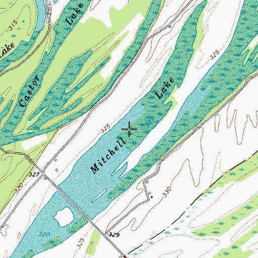 Topographic Map of Mitchell Lake, KY