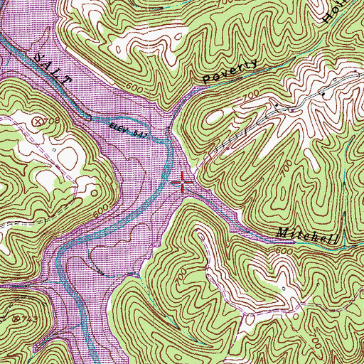 Topographic Map of Mitchell Run, KY