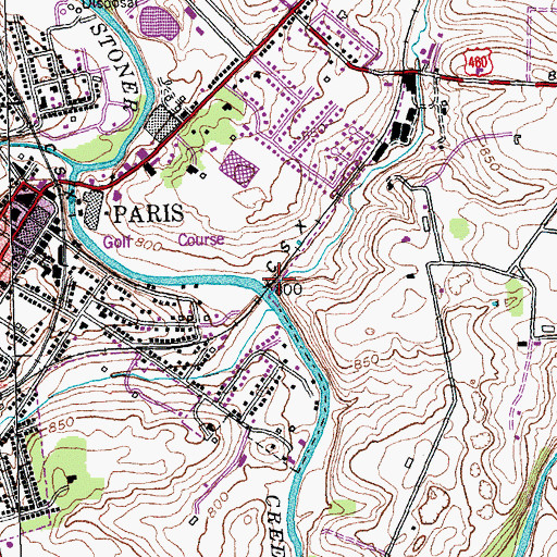 Topographic Map of Mitchells Run, KY