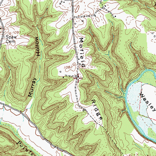 Topographic Map of Mofield Ridge, KY