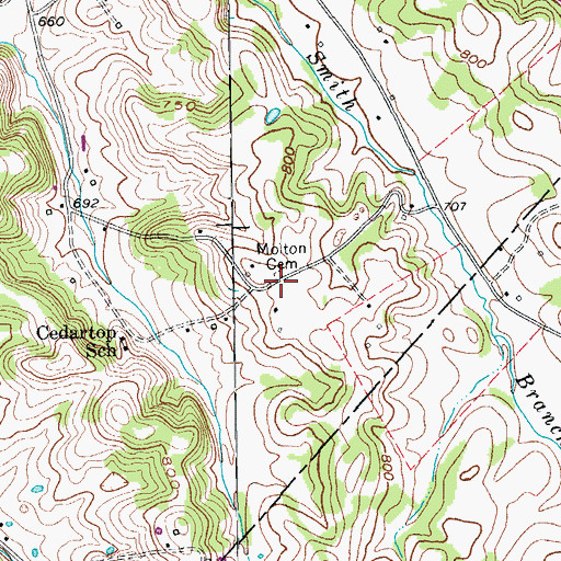 Topographic Map of Molton Cemetery, KY