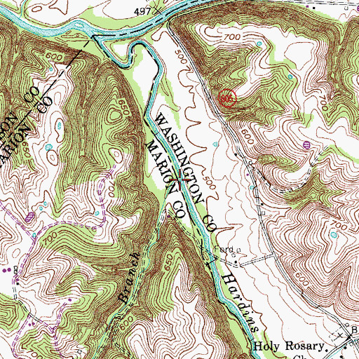 Topographic Map of Monick Branch, KY