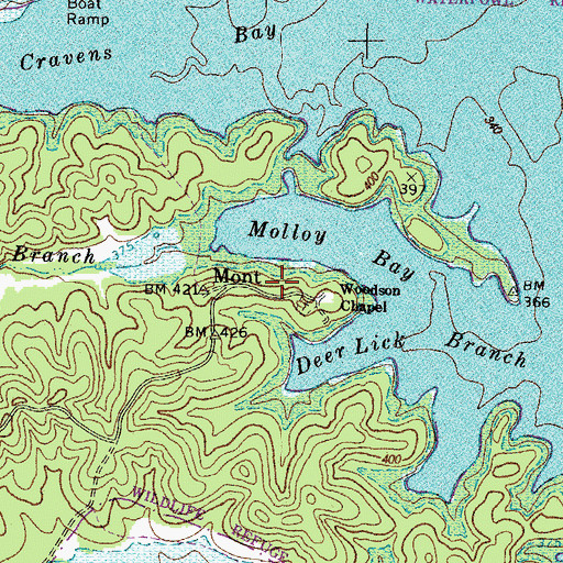 Topographic Map of Mont, KY