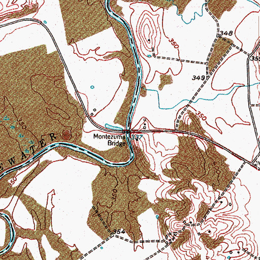 Topographic Map of Montezuma Bridge, KY