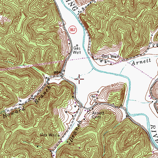Topographic Map of Montgomery Branch, KY