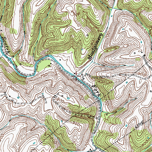Topographic Map of Montgomery Branch, KY