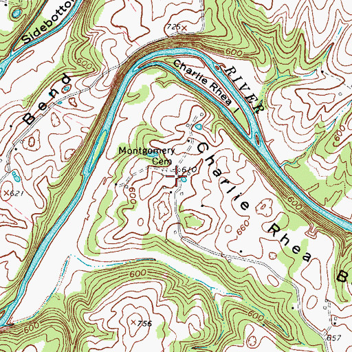 Topographic Map of Montgomery Cemetery, KY