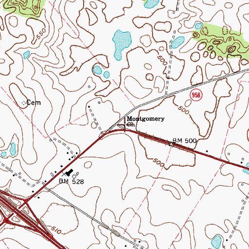 Topographic Map of Montgomery Church, KY