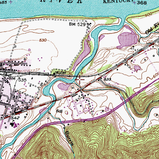 Topographic Map of Montgomery Creek, KY