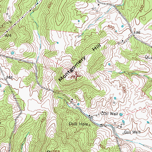 Topographic Map of Montgomery Hill, KY