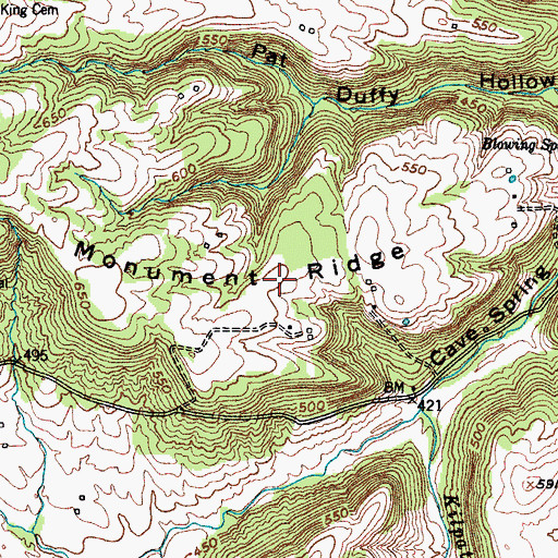 Topographic Map of Monument Ridge, KY