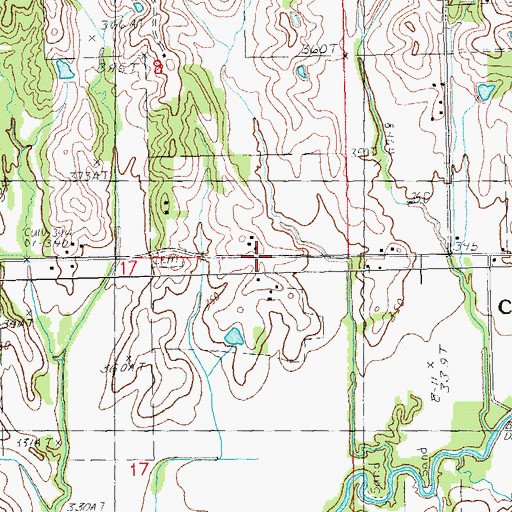 Topographic Map of Hardin Cemetery, AR