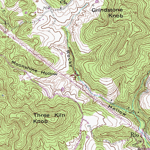 Topographic Map of Moonshine Hollow, KY
