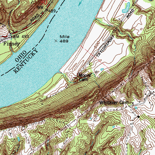 Topographic Map of Moore Cemetery, KY
