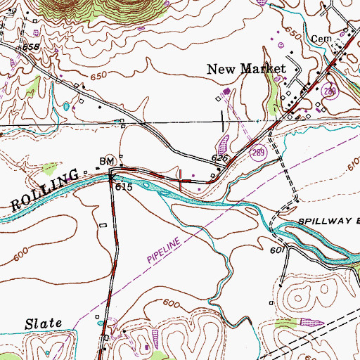 Topographic Map of Moore Creek, KY