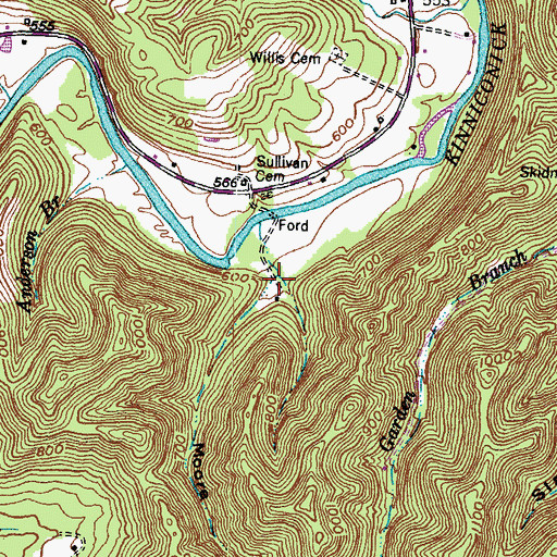 Topographic Map of Moore Hollow, KY