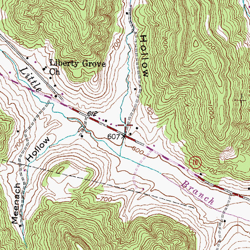 Topographic Map of Moore Hollow, KY