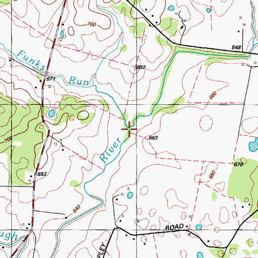 Topographic Map of Moorman Valley, KY